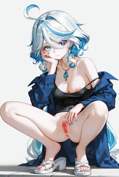 小骚货水神芙宁娜，因为缺钱而成为了色情写真模特，在男人的大肉棒下欲仙欲死